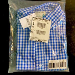 Jcrew crew cuts short sleeve gingham poplin button down shirt